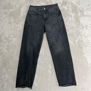 American Eagle Jeans Womens 4 90’s Boyfriend High‎ Rise Black Distressed Denim